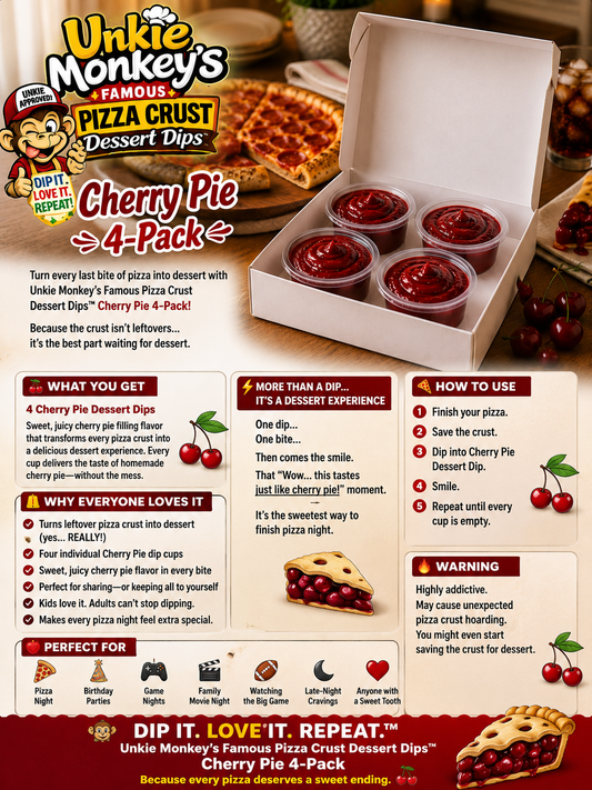 Unkie Monkey's Famous Pizza Crust Dessert Dips Cherry Pie 4 Pack