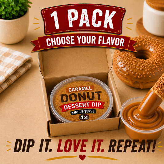 4 oz Single Serve  Pizza Crust Caramel Donut Dessert Dip