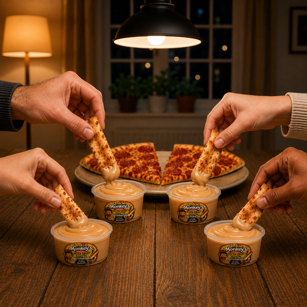 Unkie Monkey's Famous Pizza Crust Dessert Dips Caramel Donut 4 Pack