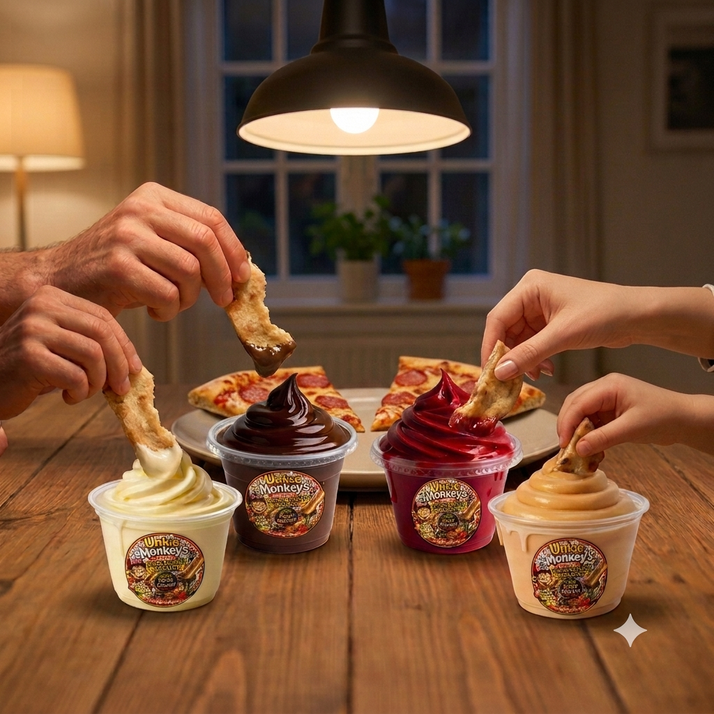 Unkie Monkey's Famous Pizza Crust Dessert Dips Assorted 4 Pack
